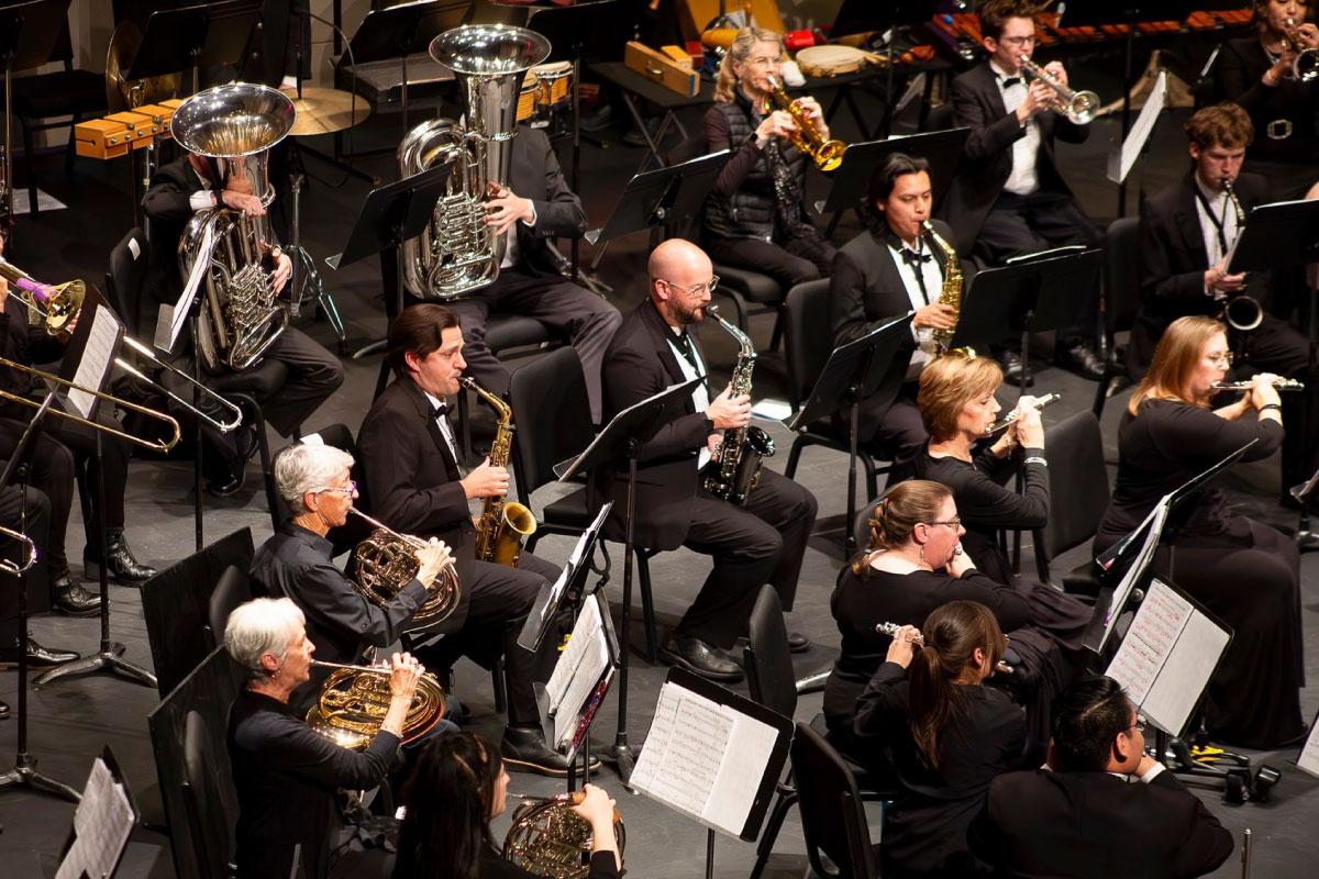 Group of musicians in the San Juan College Symphonic band