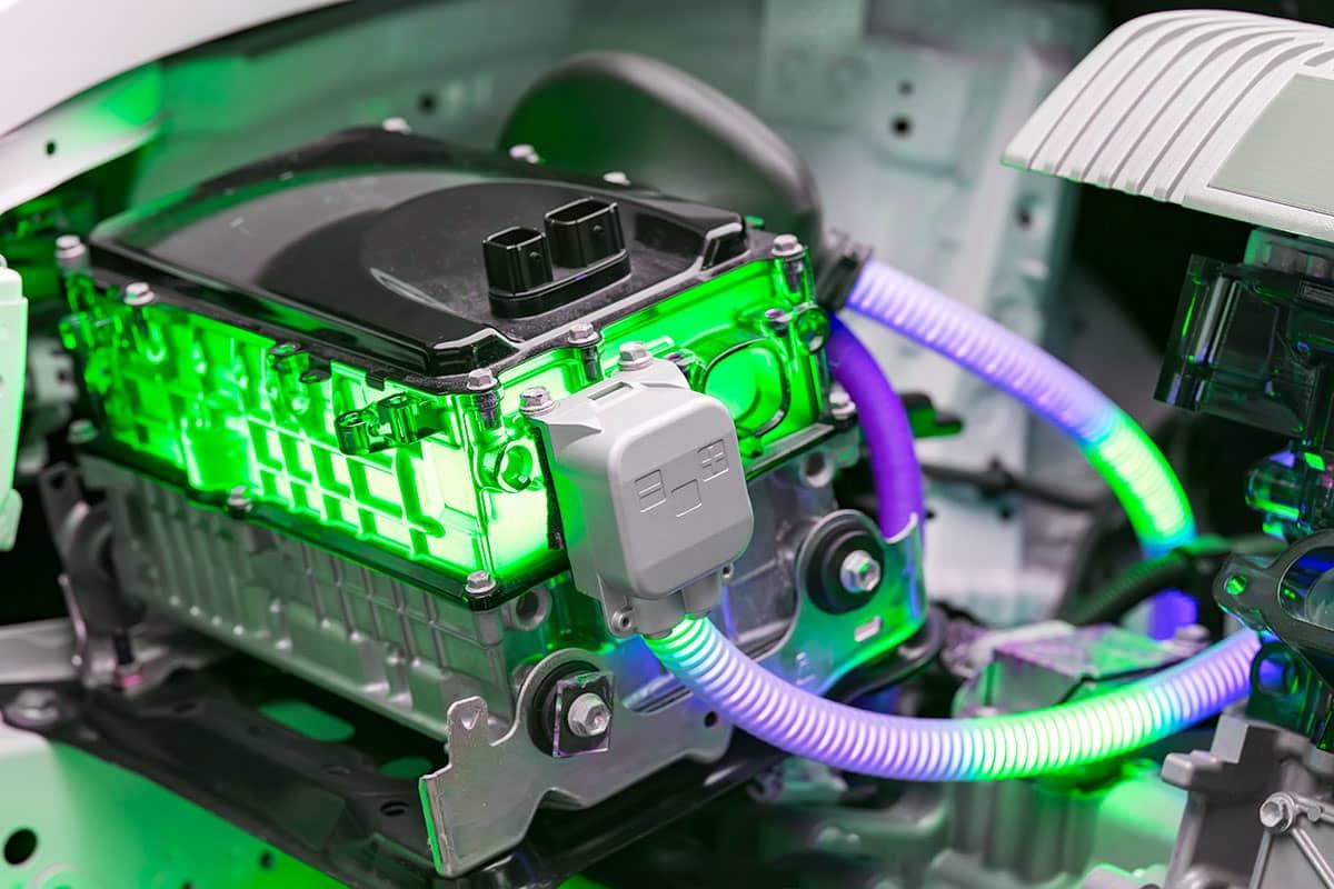 A green and purple electric fuel cell